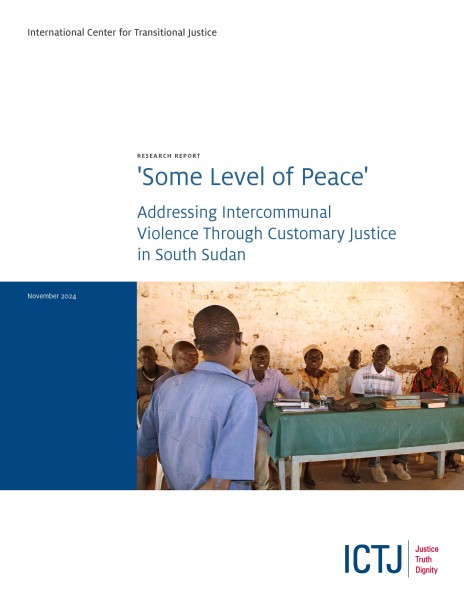 Couverture du rapport « Un certain niveau de paix » : Combattre la violence intercommunautaire par la justice coutumière au Soudan du Sud
