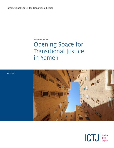 Cover of the report Opening Space for Transitional Justice in Yemen