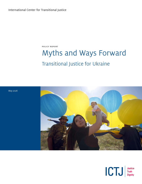 An image of the cover of the report Myths and Ways Forward: Transitional Justice for Ukraine